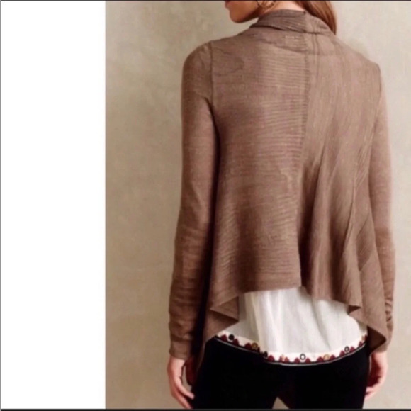 Anthropologie Moth Brown Far Channels Cardigan - Picture 2 of 6